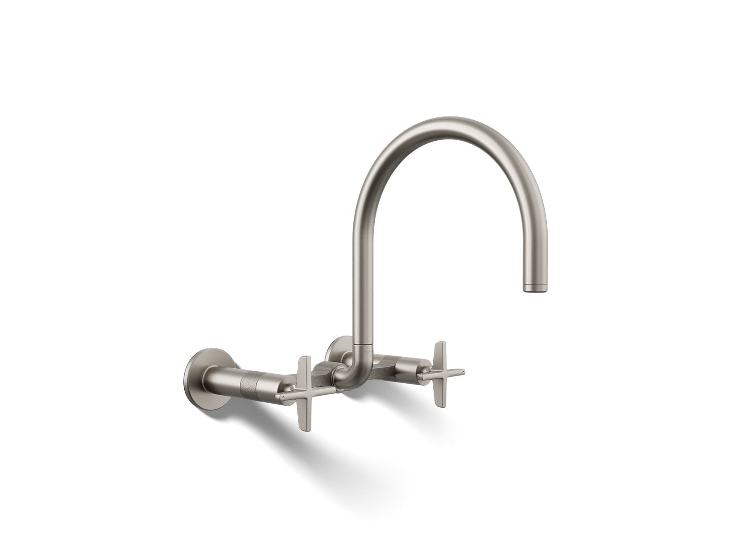 Kohler Billet — Mezcladora de Cocina tipo Puente de Pared, Arco Alto, con Manijas de Cruz — Acero Inoxidable Vibrant