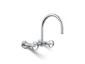 Kohler Billet — Mezcladora de Cocina tipo Puente de Pared, Arco Alto, con Manijas Redondas — Cromo Pulido