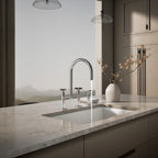 Kohler Billet — Mezcladora de Cocina tipo Puente Alto con Rociador Lateral y Manijas de Cruz — Ambientación 2