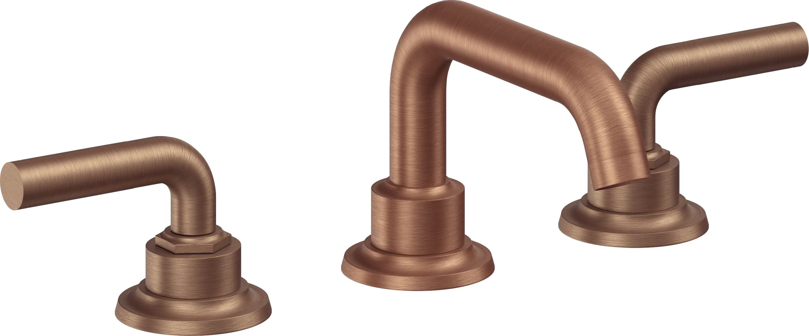 California Faucets Descanso 8" Llave de Lavabo de 3 Orificios para Cubierta, con Dos Manerales - Manija Lisa
