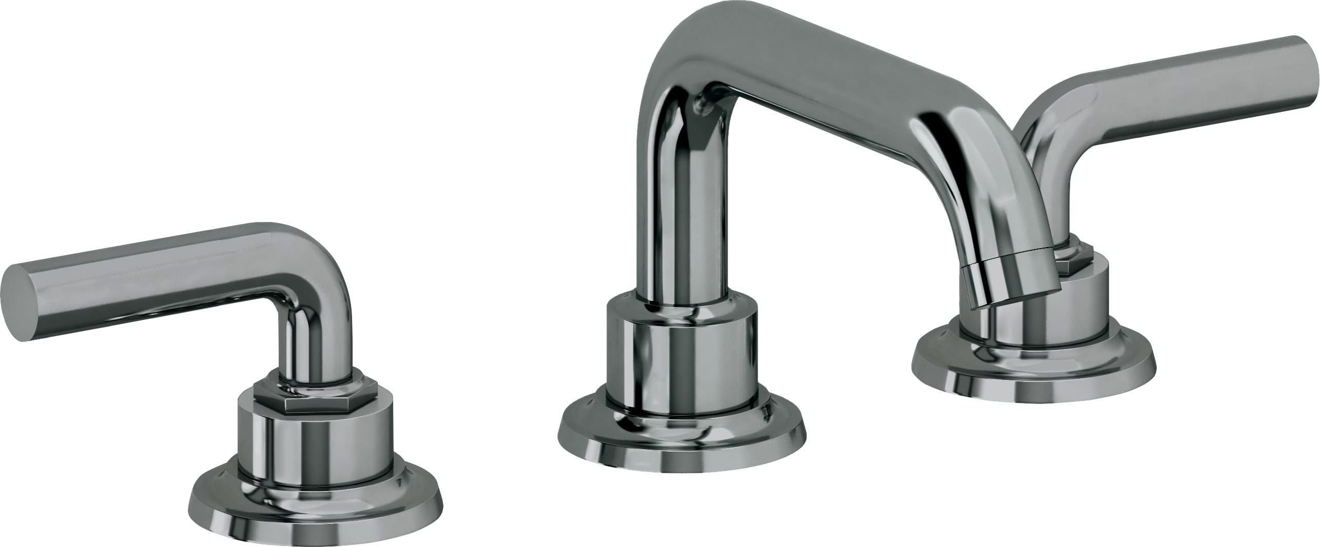 California Faucets Descanso 8" Llave de Lavabo de 3 Orificios para Cubierta, con Dos Manerales - Manija Lisa