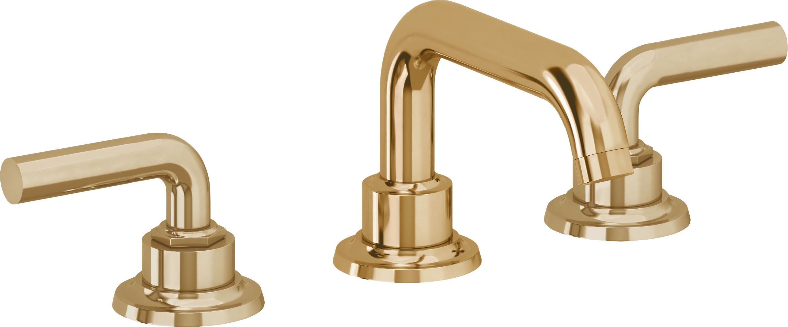 California Faucets Descanso 8" Llave de Lavabo de 3 Orificios para Cubierta, con Dos Manerales - Manija Lisa