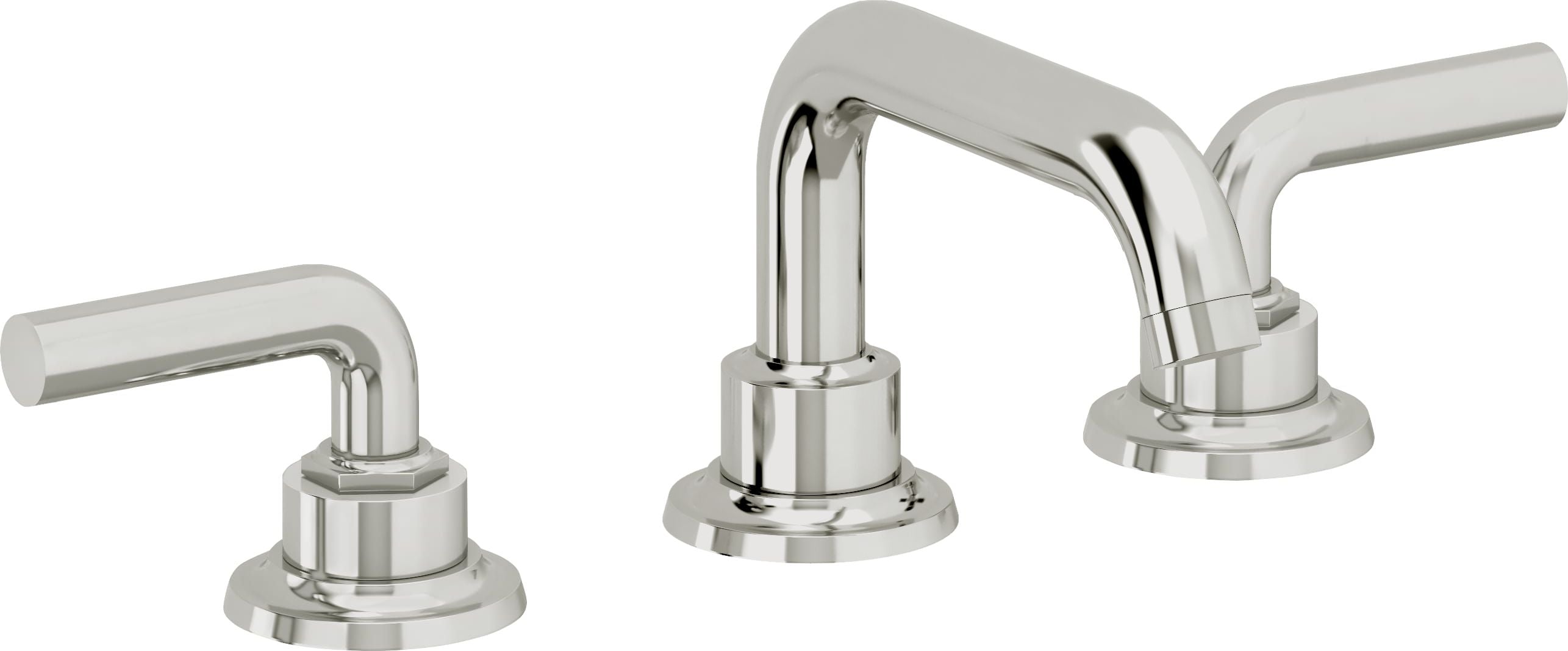 California Faucets Descanso 8" Llave de Lavabo de 3 Orificios para Cubierta, con Dos Manerales - Manija Lisa