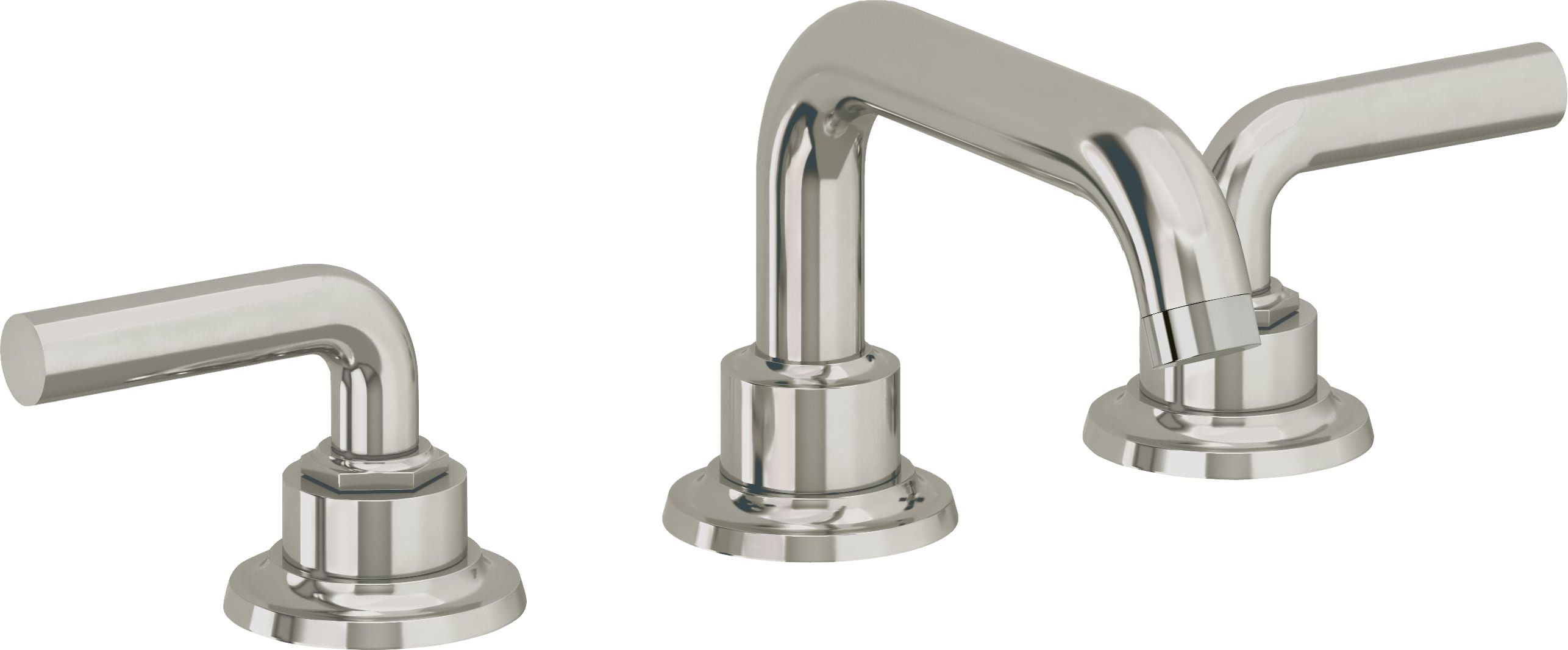 California Faucets Descanso 8" Llave de Lavabo de 3 Orificios para Cubierta, con Dos Manerales - Manija Lisa