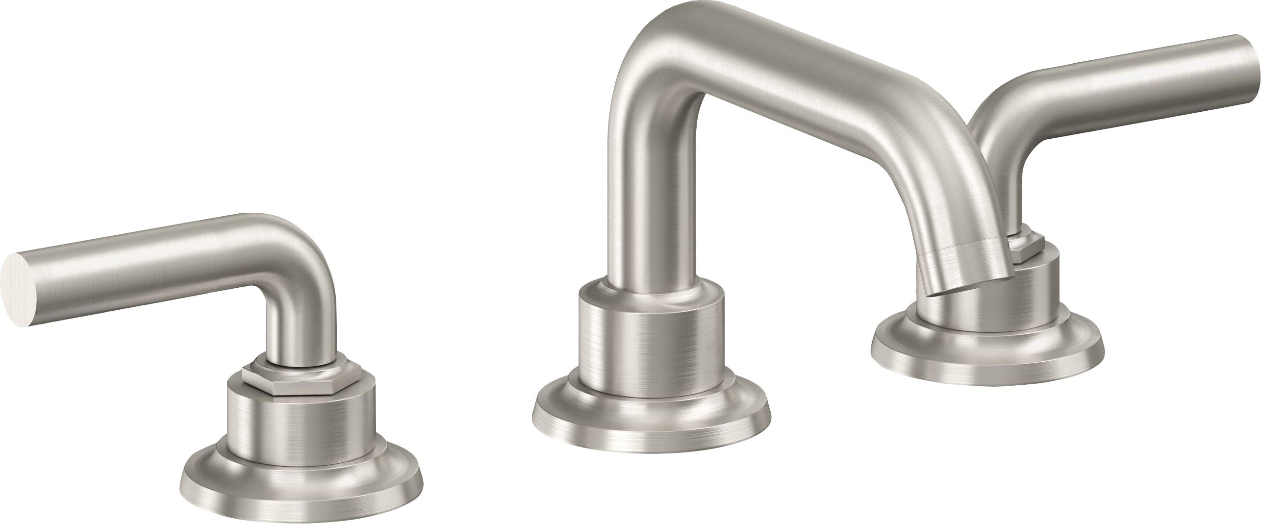 California Faucets Descanso 8" Llave de Lavabo de 3 Orificios para Cubierta, con Dos Manerales - Manija Lisa