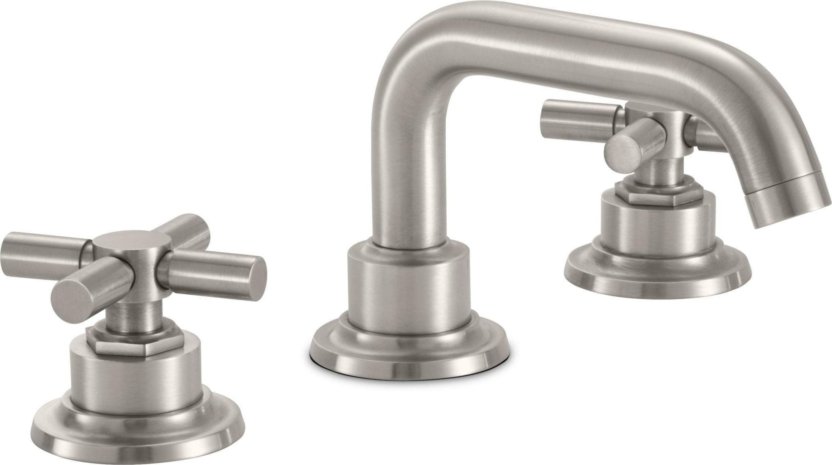 California Faucets Descanso 8" Llave de Lavabo de 3 Orificios para Cubierta, con Dos Manerales - Manija Lisa