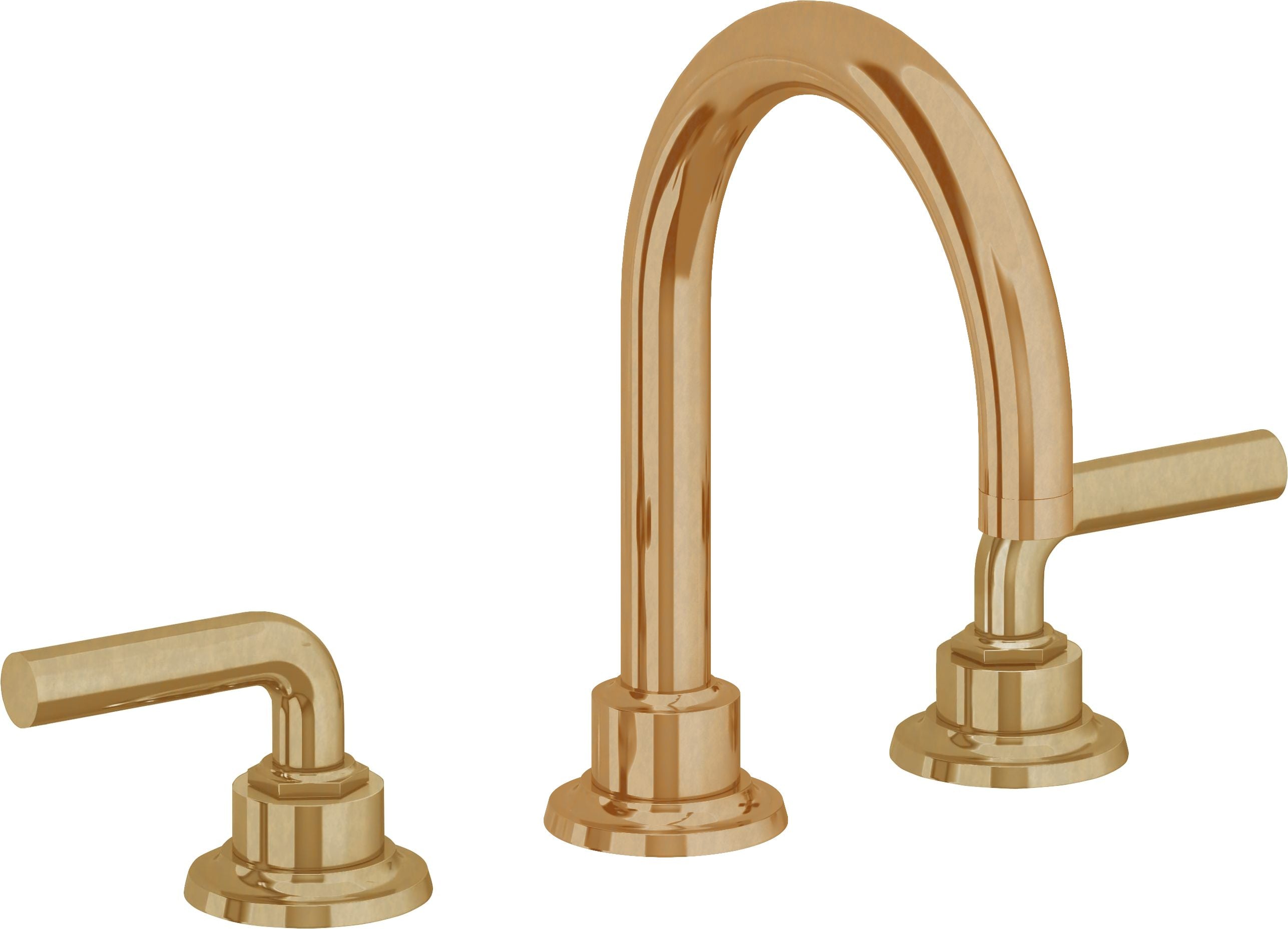 California Faucets Descanso 8" Llave de Lavabo de 3 Orificios para Cubierta, con Dos Manerales - Manija Lisa