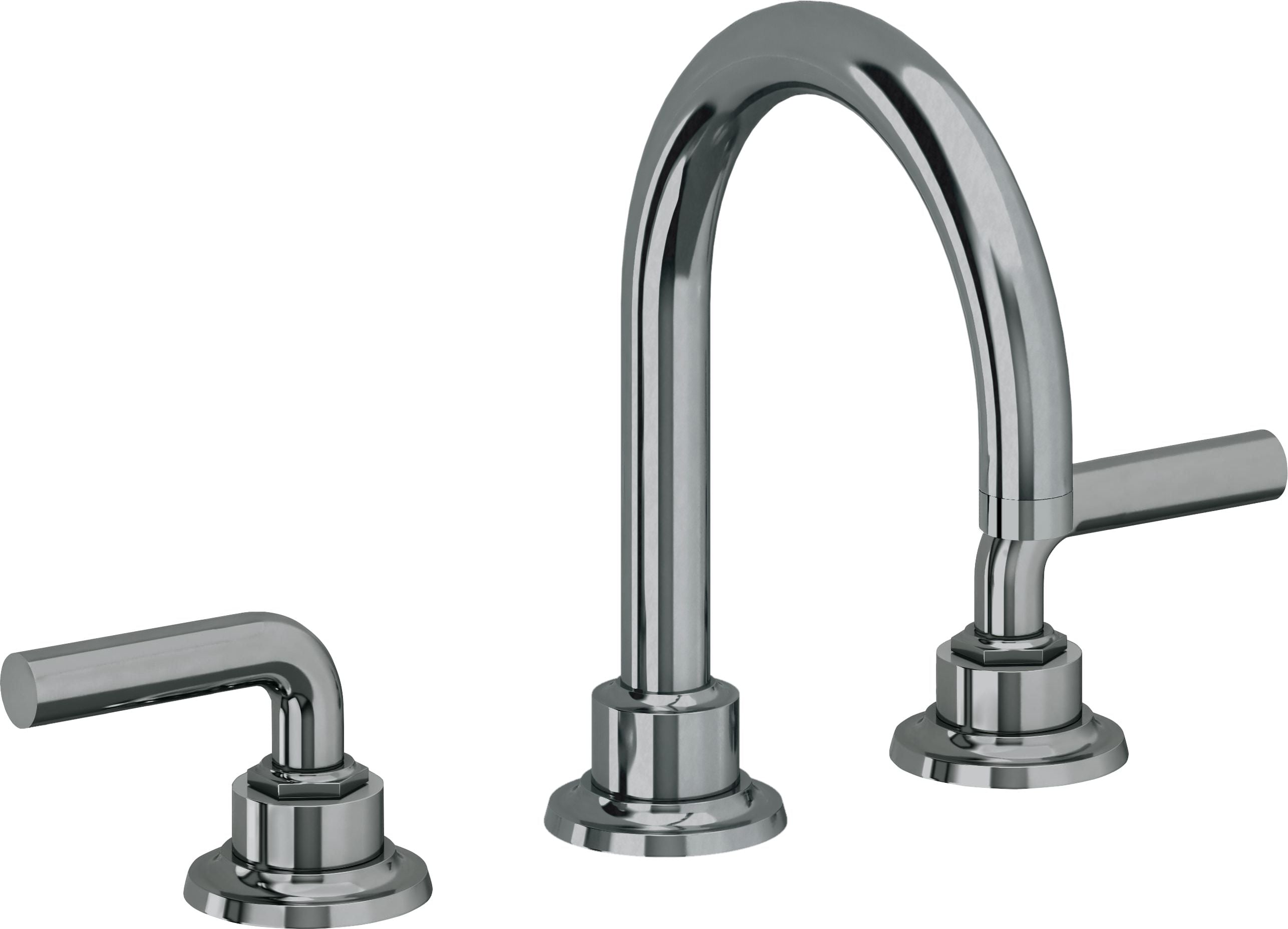 California Faucets Descanso 8" Llave de Lavabo de 3 Orificios para Cubierta, con Dos Manerales - Manija Lisa