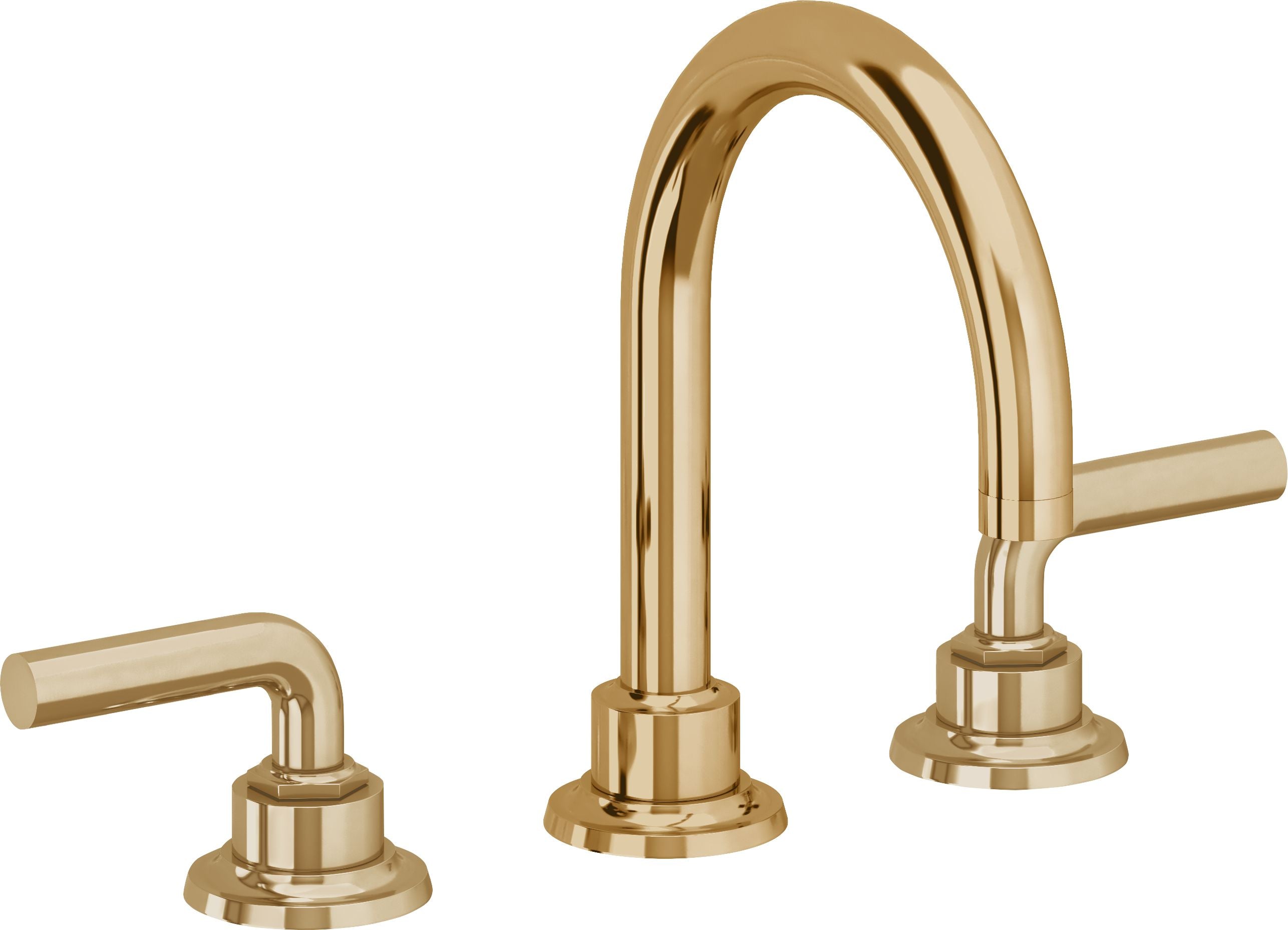 California Faucets Descanso 8" Llave de Lavabo de 3 Orificios para Cubierta, con Dos Manerales - Manija Lisa