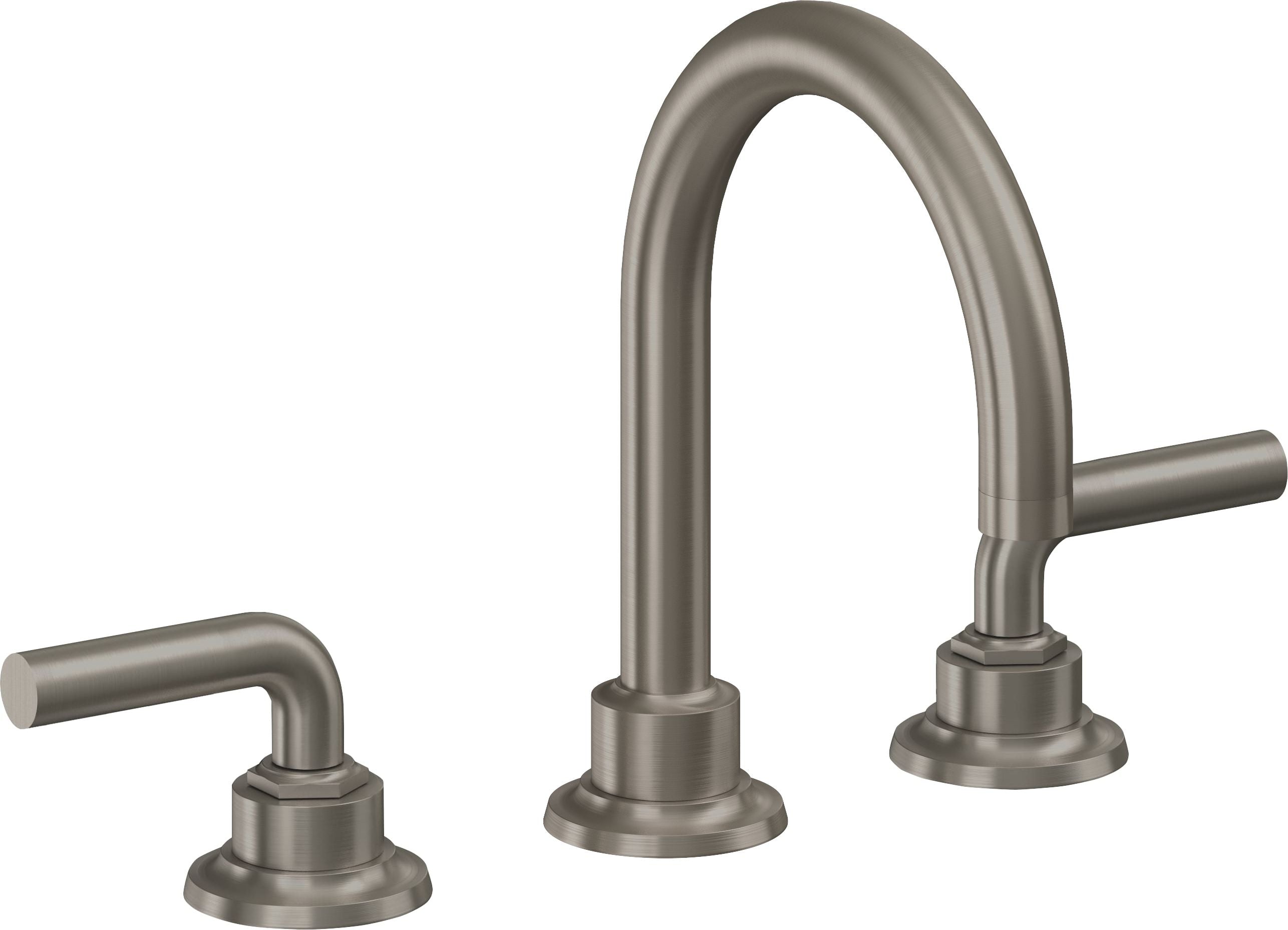 California Faucets Descanso 8" Llave de Lavabo de 3 Orificios para Cubierta, con Dos Manerales - Manija Lisa