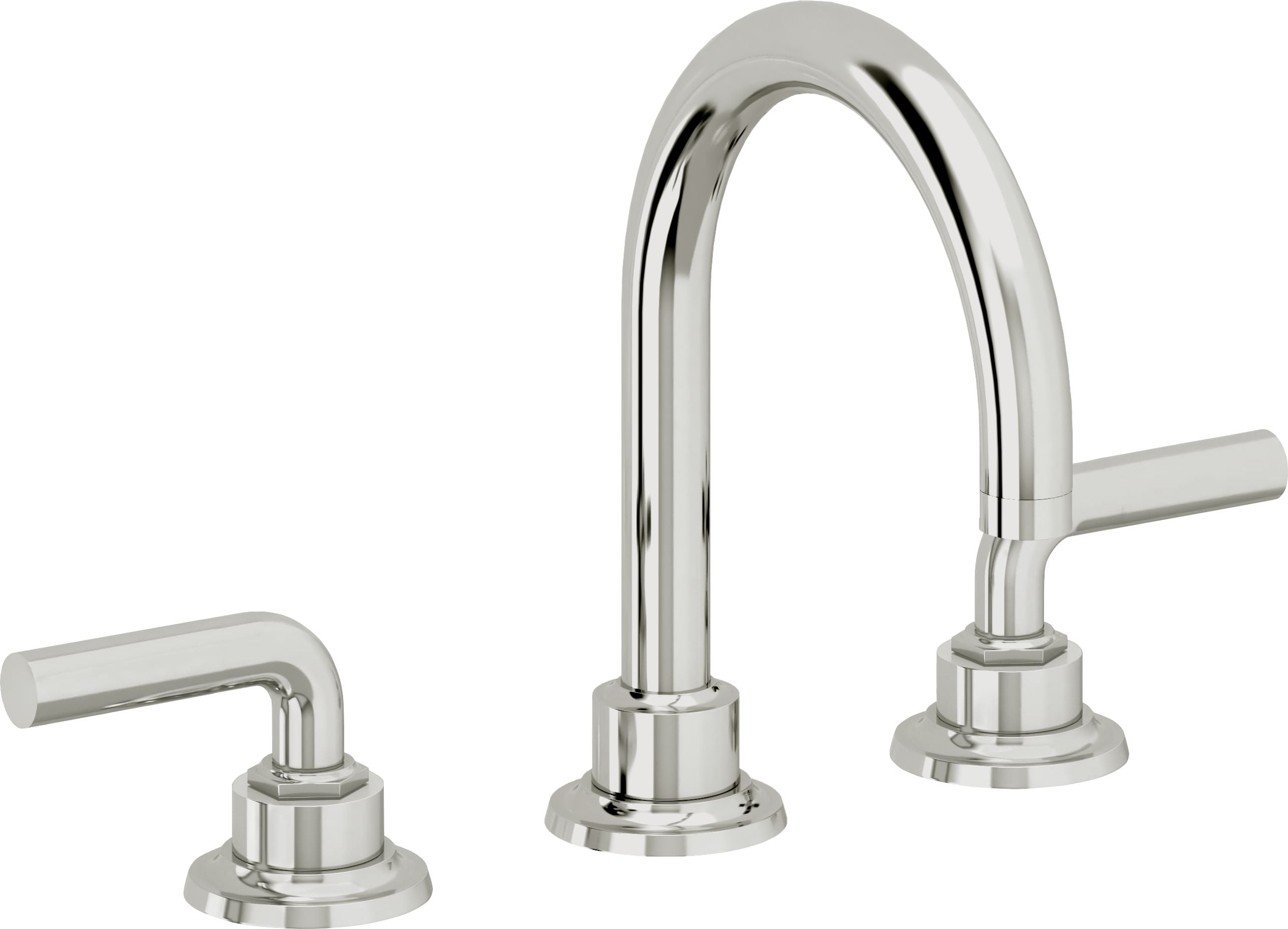 California Faucets Descanso 8" Llave de Lavabo de 3 Orificios para Cubierta, con Dos Manerales - Manija Lisa