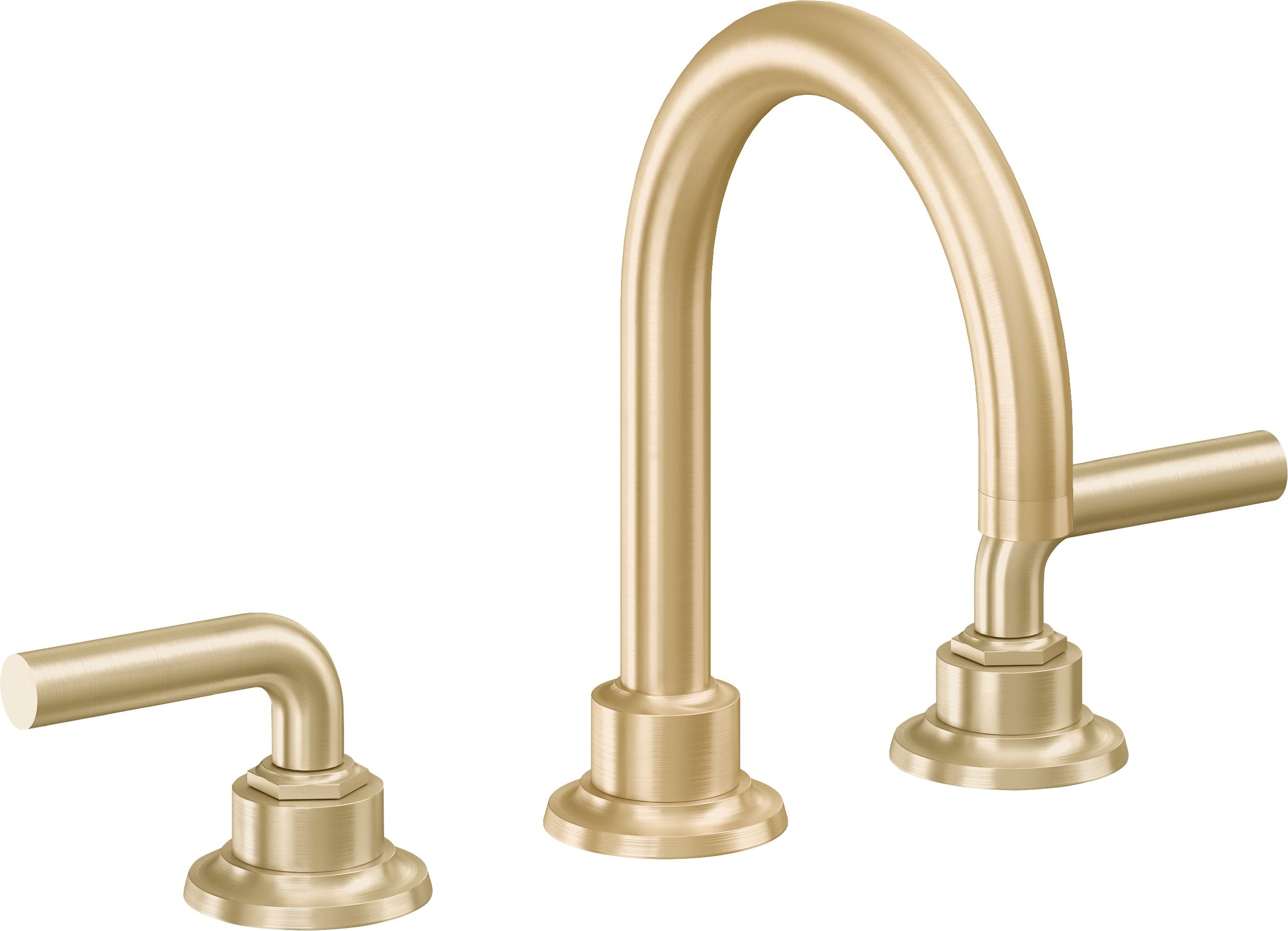 California Faucets Descanso 8" Llave de Lavabo de 3 Orificios para Cubierta, con Dos Manerales - Manija Lisa