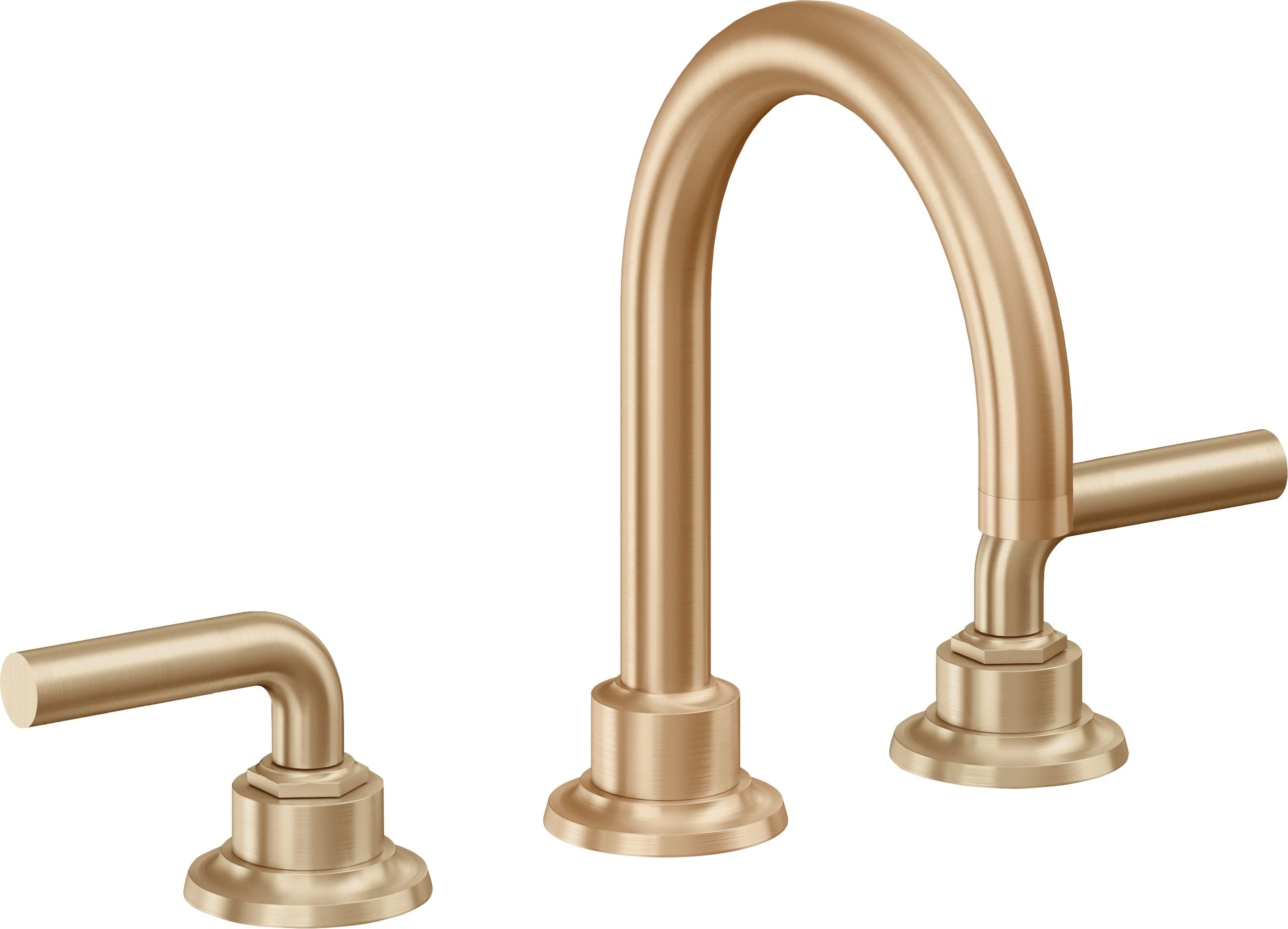 California Faucets Descanso 8" Llave de Lavabo de 3 Orificios para Cubierta, con Dos Manerales - Manija Lisa