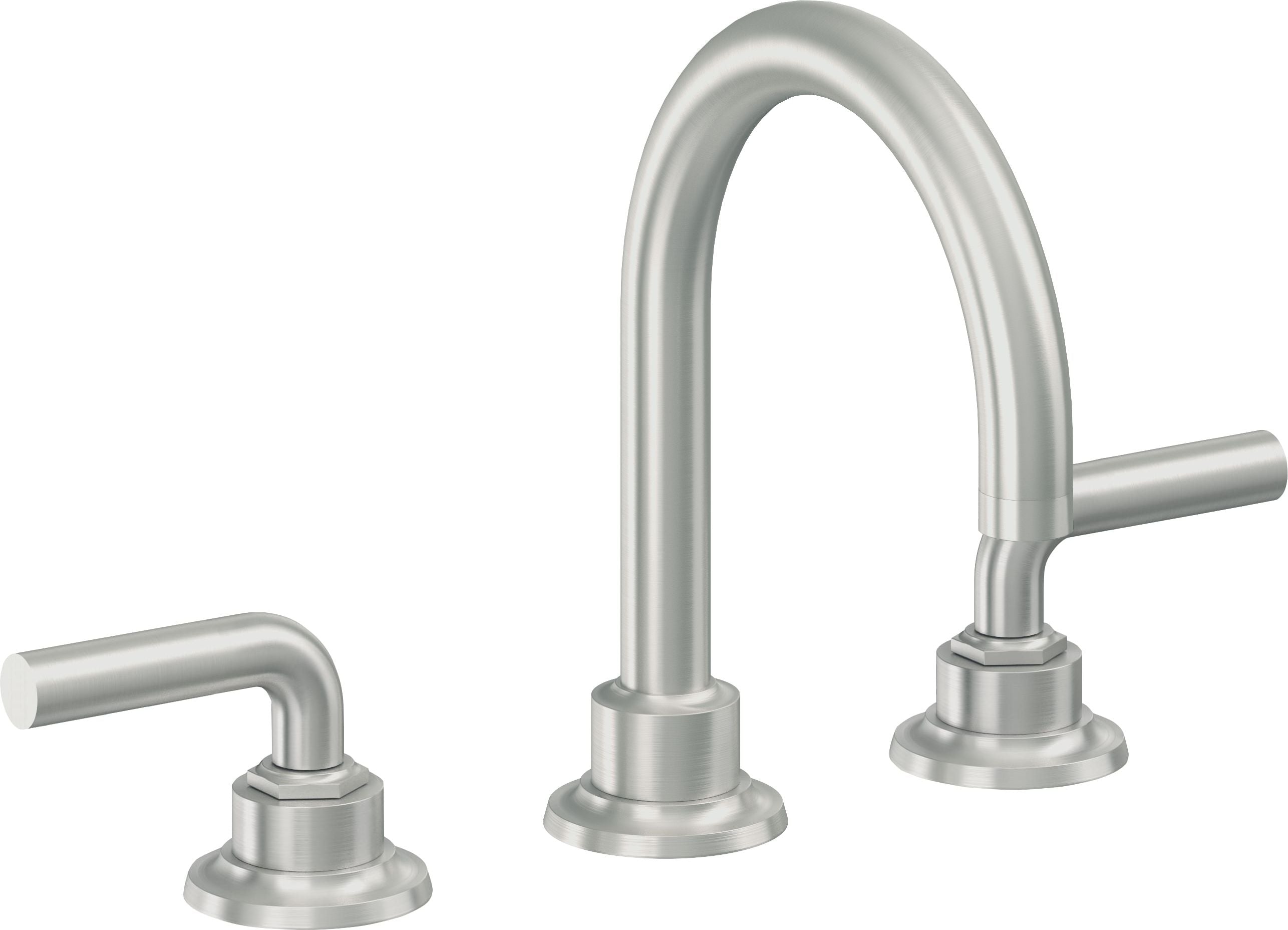 California Faucets Descanso 8" Llave de Lavabo de 3 Orificios para Cubierta, con Dos Manerales - Manija Lisa
