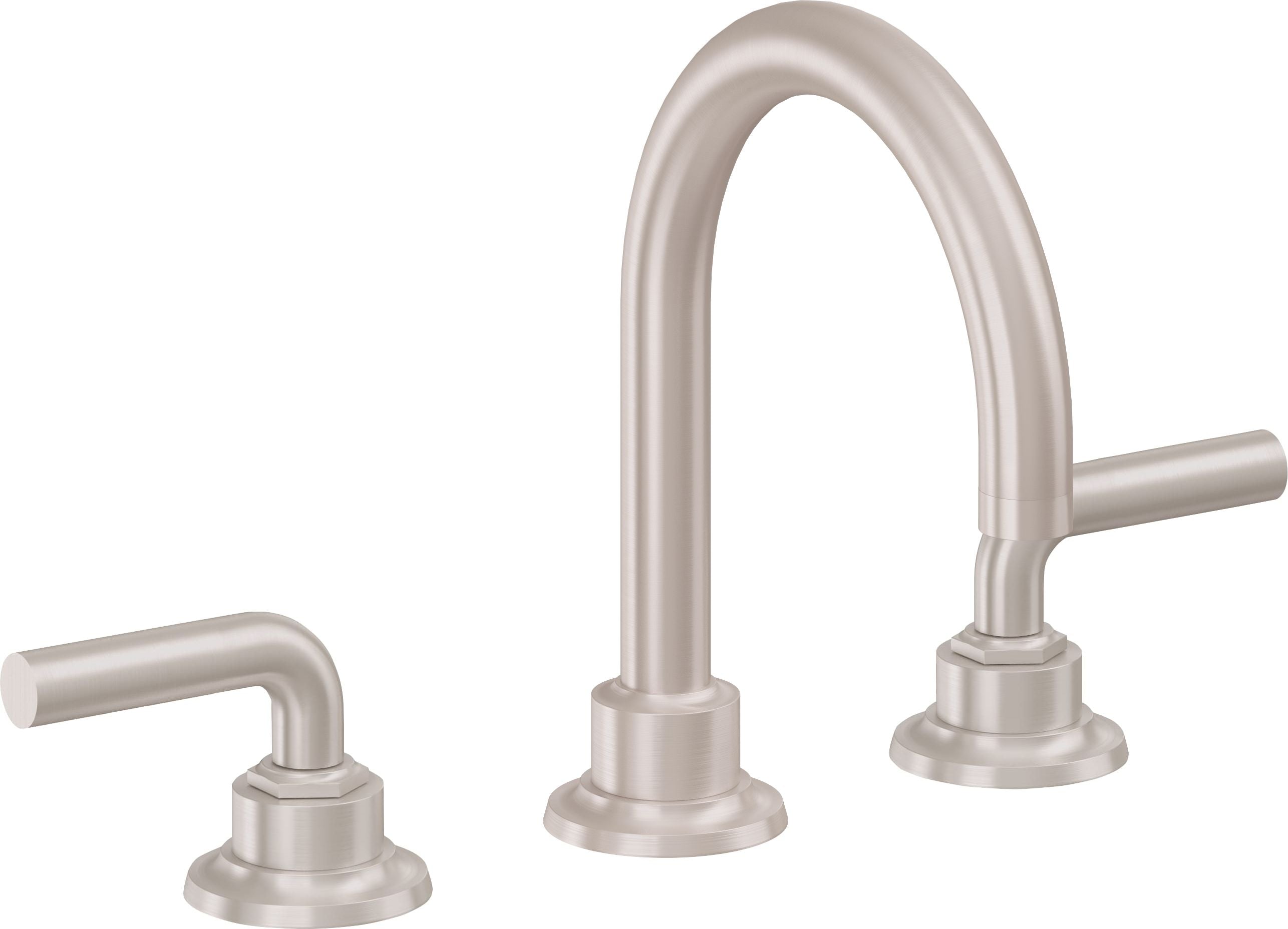 California Faucets Descanso 8" Llave de Lavabo de 3 Orificios para Cubierta, con Dos Manerales - Manija Lisa