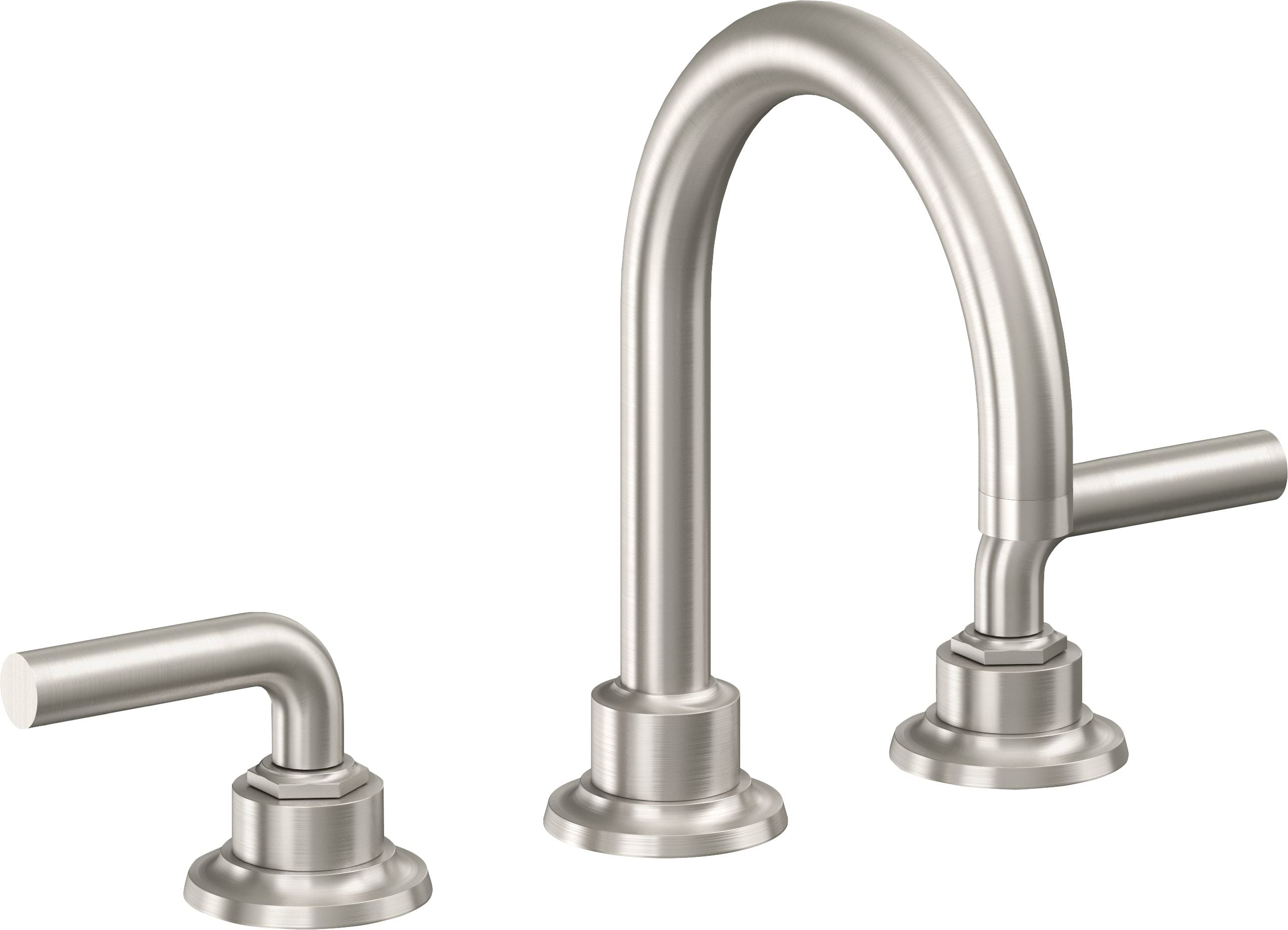 California Faucets Descanso 8" Llave de Lavabo de 3 Orificios para Cubierta, con Dos Manerales - Manija Lisa