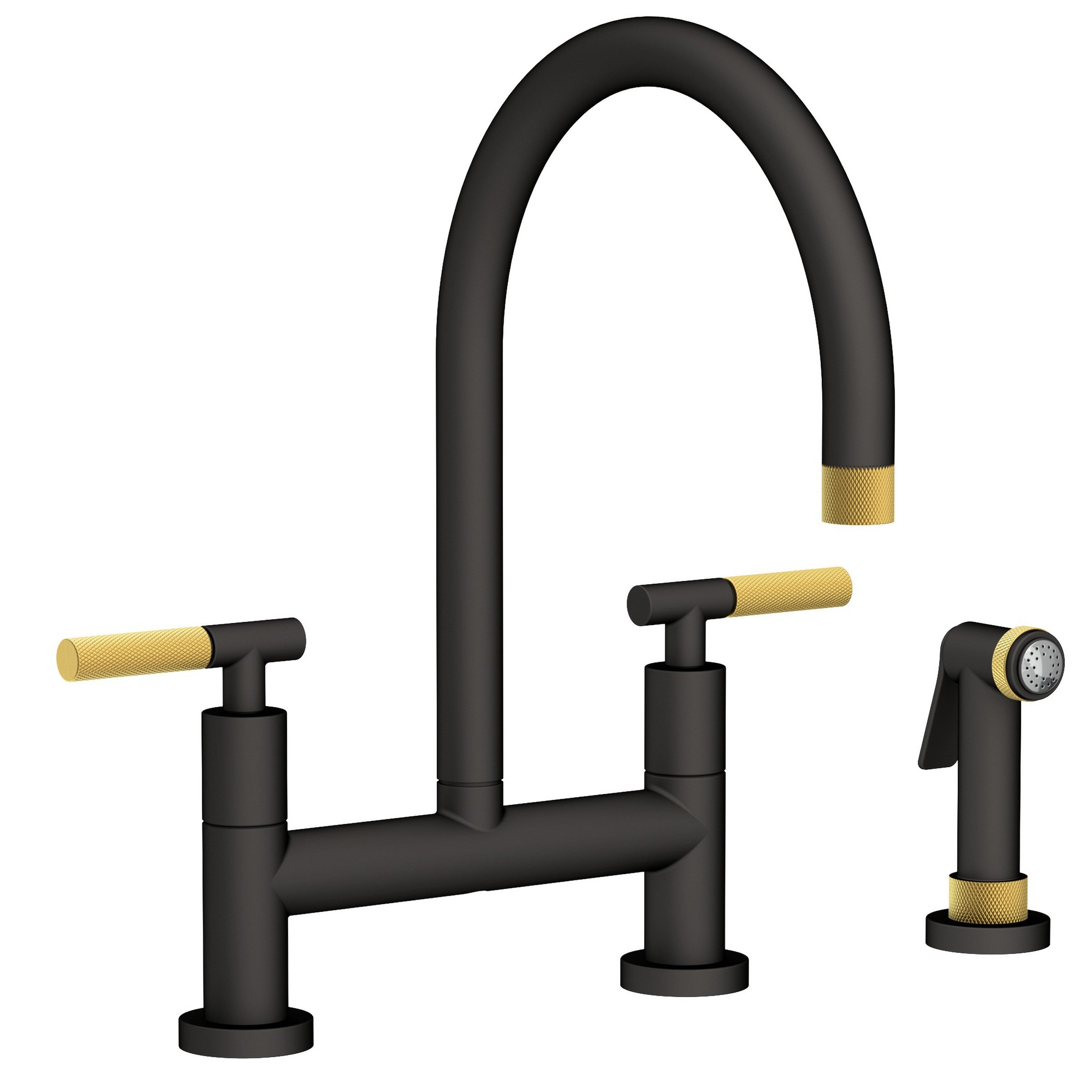 Newport Brass Muncy 3290-5413 — vista de producto — Flat Black x Satin Brass - PVD