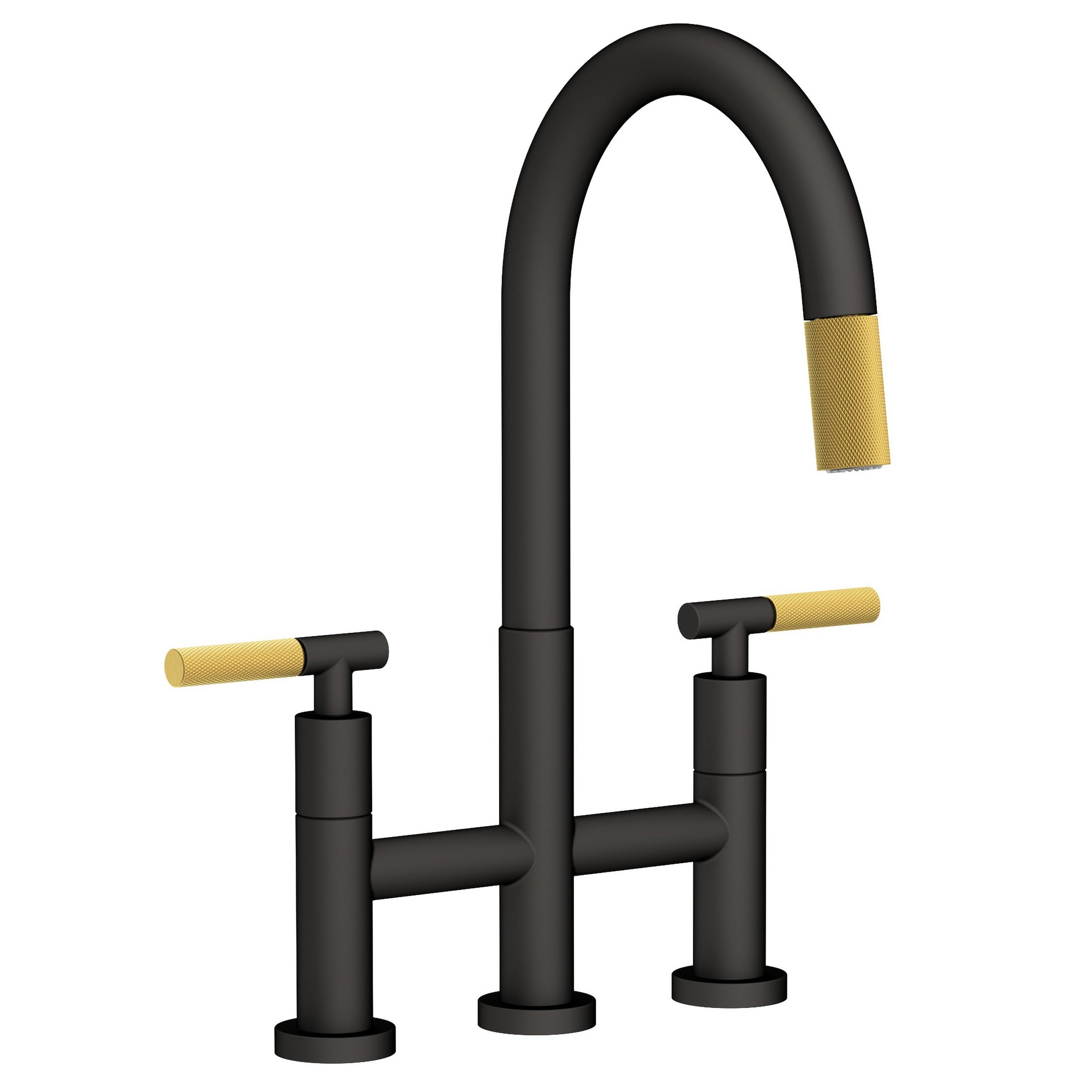Newport Brass Muncy 3290-5463 — vista de producto — Flat Black x Satin Brass - PVD