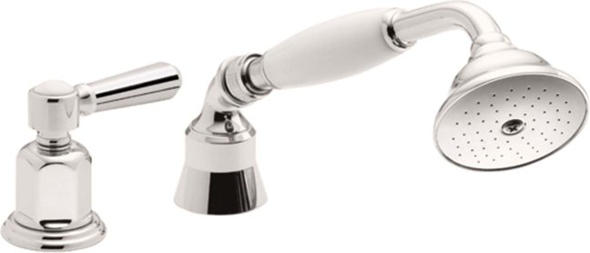 California Faucets Montecito Regadera de Mano y Desviador Completo para Tina Romana - Palanca - Polished Chrome
