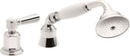 California Faucets Montecito Regadera de Mano y Desviador Completo para Tina Romana - Manija Art Deco - Polished Chrome