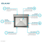 Elkay Tarja Crosstown® Calibre 18 Acero Inoxidable 25" x 22" x 6" de Un Tazón ADA de Doble Montaje — ambiente de cocina