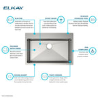Elkay Tarja Crosstown® Calibre 18 Acero Inoxidable 33" x 22" x 6" de Un Tazón ADA de Doble Montaje — ambiente de cocina