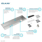 Elkay Tarja Circuit Chef® Workstation Acero Inoxidable 59-1/2" x 20-1/2" x 10" de Un Tazón Bajo Cubierta (Kit con Tablas de Polímero Negro) — ambiente de cocina