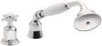 California Faucets Cardiff Regadera de Mano y Desviador Completo para Tina Romana - Manija de Cruz - Polished Chrome