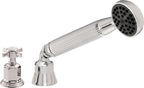 California Faucets Cardiff Regadera de Mano y Desviador Completo para Tina Romana - Manija de Cruz - Polished Chrome