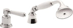 California Faucets Cardiff Regadera de Mano y Desviador Completo para Tina Romana - Palanca de Porcelana - Polished Chrome