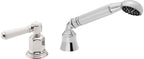 California Faucets Cardiff Regadera de Mano y Desviador Completo para Tina Romana - Palanca de Porcelana - Polished Chrome