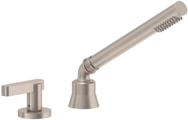 California Faucets San Elijo Regadera de Mano y Desviador Completo para Tina Romana - Base Redonda - Satin Nickel