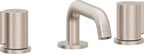 California Faucets Jalama Llave de Lavabo de 8" de 3 Orificios para Cubierta, con Dos Manerales - Pico Quad Bajo - Níquel Satinado