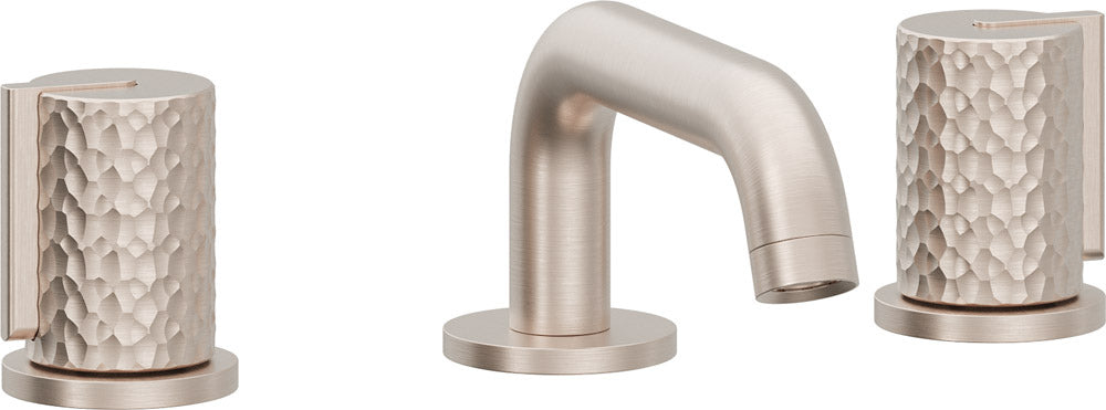 California Faucets Jalama Llave de Lavabo de 8" de 3 Orificios para Cubierta, con Dos Manerales - Pico Quad Bajo - Níquel Satinado
