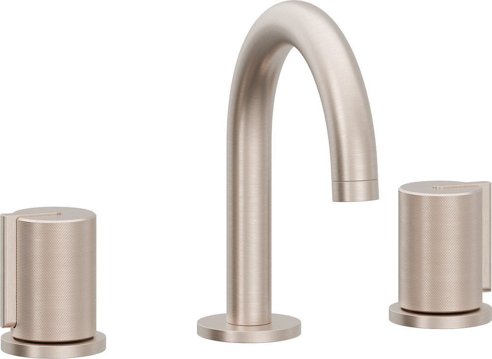 California Faucets Jalama Llave de Lavabo de 8" de 3 Orificios para Cubierta, con Dos Manerales - Pico Mediano - Níquel Satinado