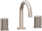 California Faucets Jalama Llave de Lavabo de 8" de 3 Orificios para Cubierta, con Dos Manerales - Pico Mediano - Níquel Satinado