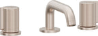 California Faucets Jalama Llave de Lavabo de 8" de 3 Orificios para Cubierta, con Dos Manerales - Pico Quad Bajo - Níquel Satinado