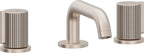 California Faucets Jalama Llave de Lavabo de 8" de 3 Orificios para Cubierta, con Dos Manerales - Pico Quad Bajo - Níquel Satinado