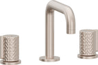 California Faucets Jalama Llave de Lavabo de 8" de 3 Orificios para Cubierta, con Dos Manerales - Pico Quad - Níquel Satinado