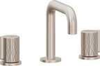 California Faucets Jalama Llave de Lavabo de 8" de 3 Orificios para Cubierta, con Dos Manerales - Pico Quad - Níquel Satinado