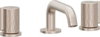 California Faucets Jalama Llave de Lavabo de 8" de 3 Orificios para Cubierta, con Dos Manerales - Pico Quad Bajo - Níquel Satinado