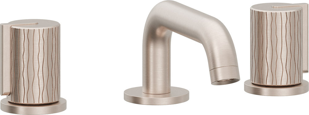 California Faucets Jalama Llave de Lavabo de 8" de 3 Orificios para Cubierta, con Dos Manerales - Pico Quad Bajo - Níquel Satinado