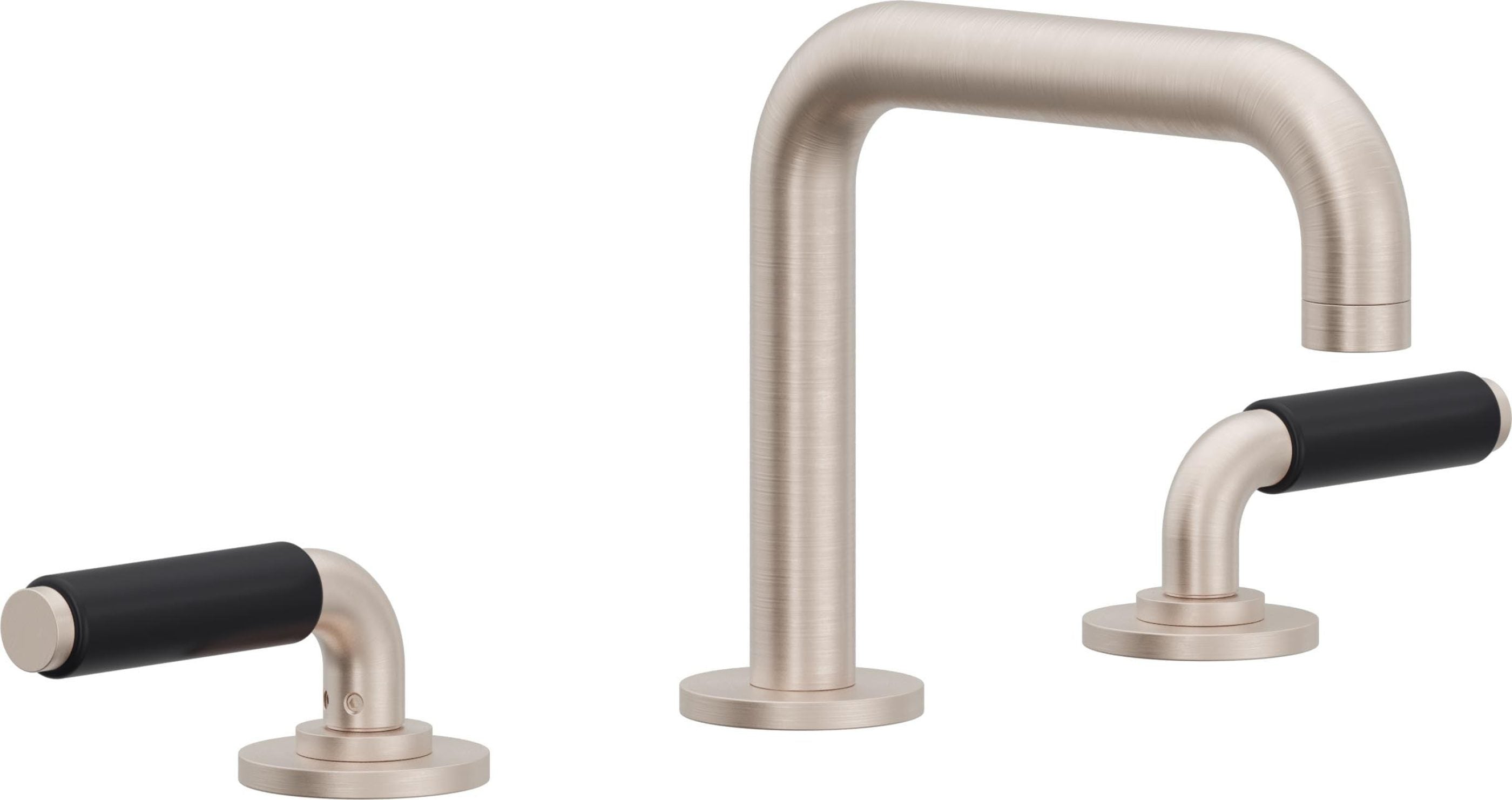 California Faucets Cayucos 8" Llave de Lavabo de 3 Orificios para Cubierta, con Dos Manerales - Pico Cuadrado
