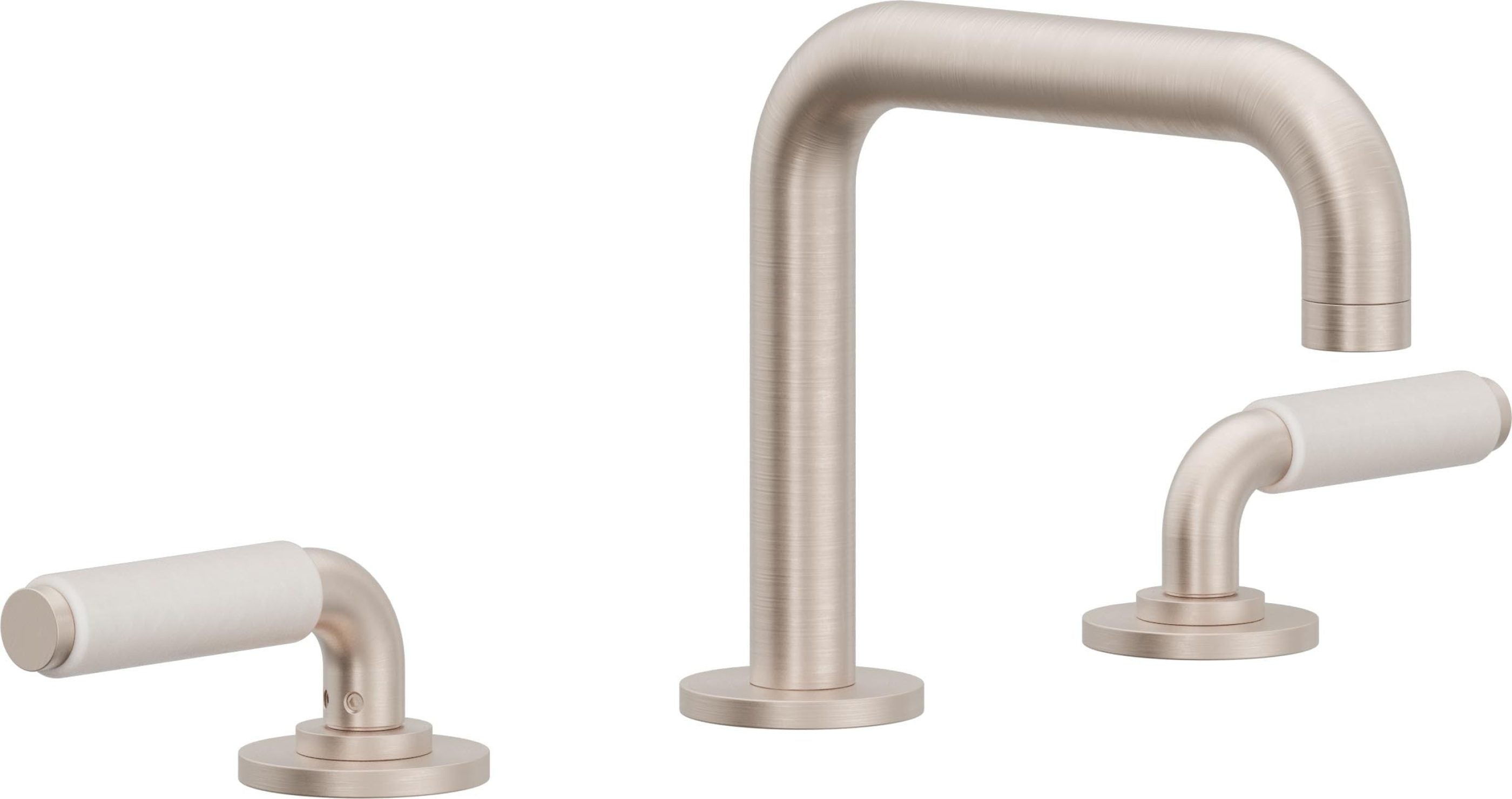 California Faucets Cayucos 8" Llave de Lavabo de 3 Orificios para Cubierta, con Dos Manerales - Pico Cuadrado