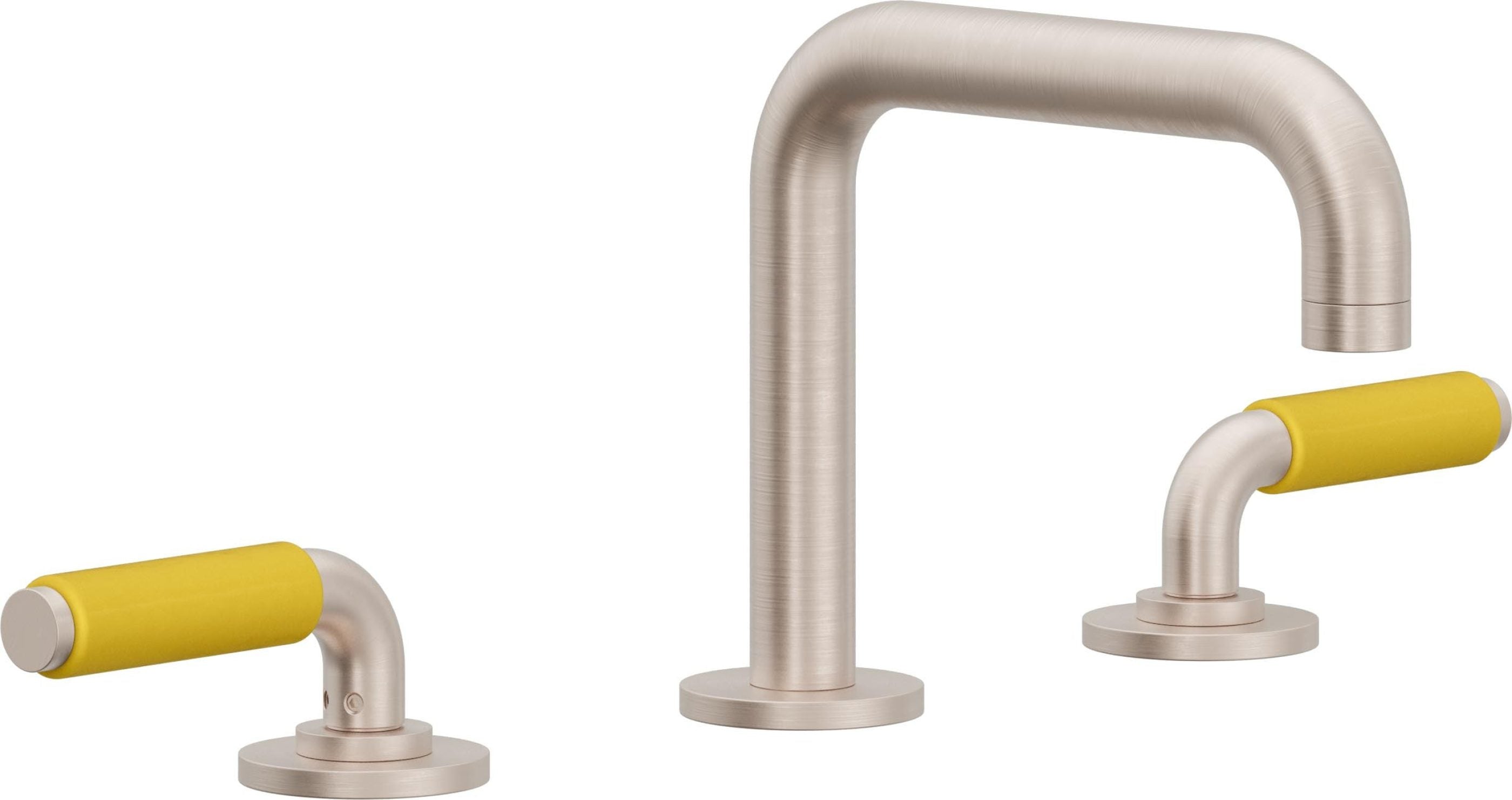 California Faucets Cayucos 8" Llave de Lavabo de 3 Orificios para Cubierta, con Dos Manerales - Pico Cuadrado