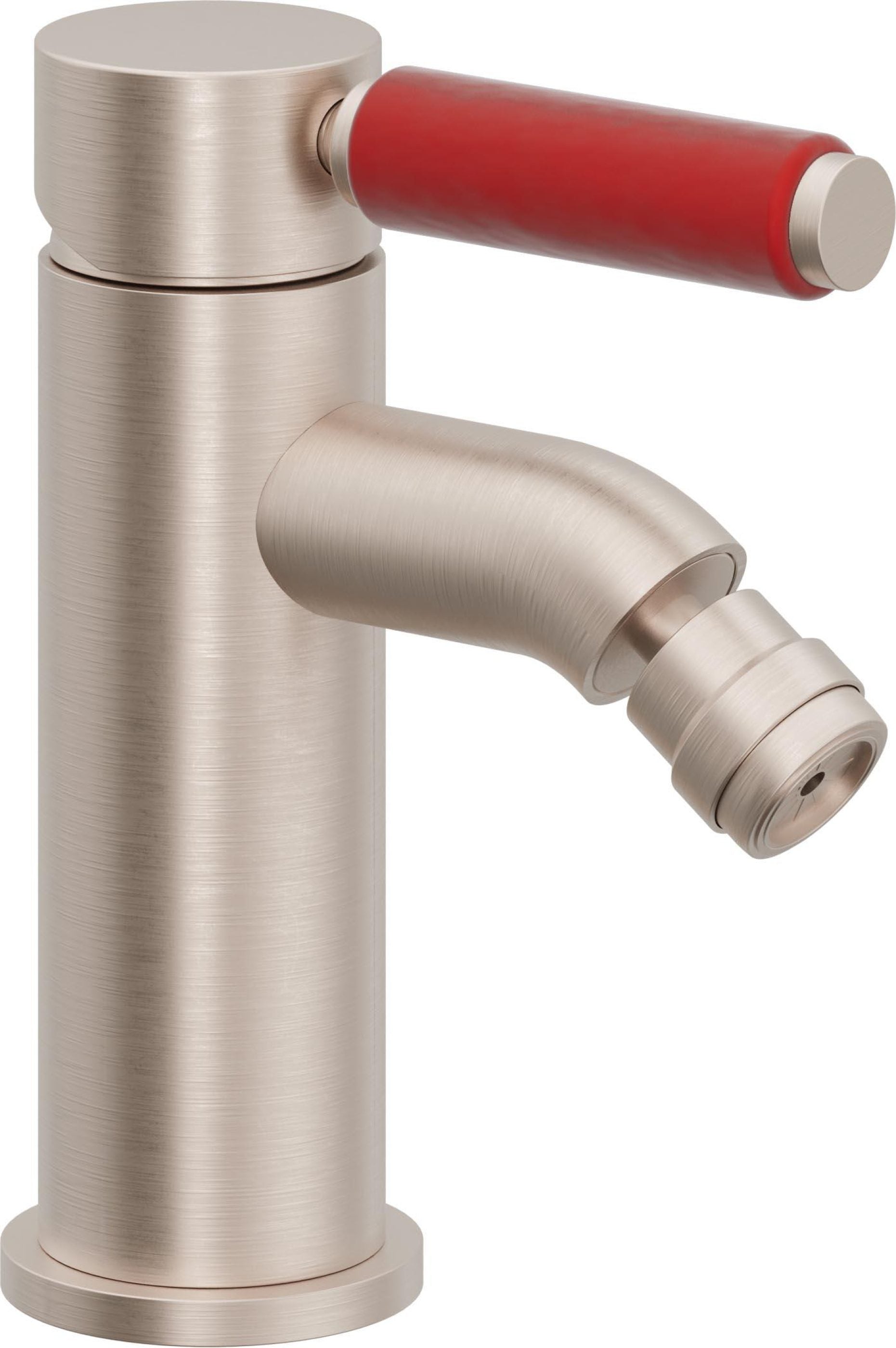 California Faucets Cayucos Bidet de Un Solo Orificio - Manija Roja