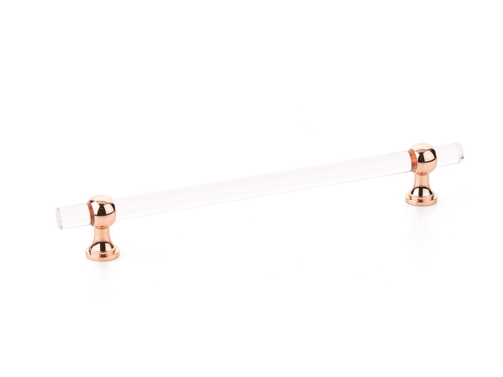 Schaub Jaladera de Barra Lumiere Transitional Acrylic, 8" cc — Oro Rosa Pulido
