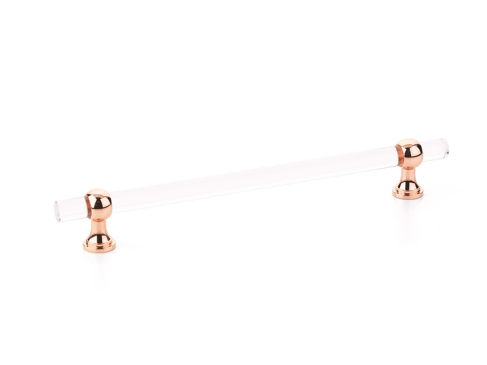 Schaub Jaladera de Barra Lumiere Transitional Acrylic, 8" cc — Oro Rosa Pulido