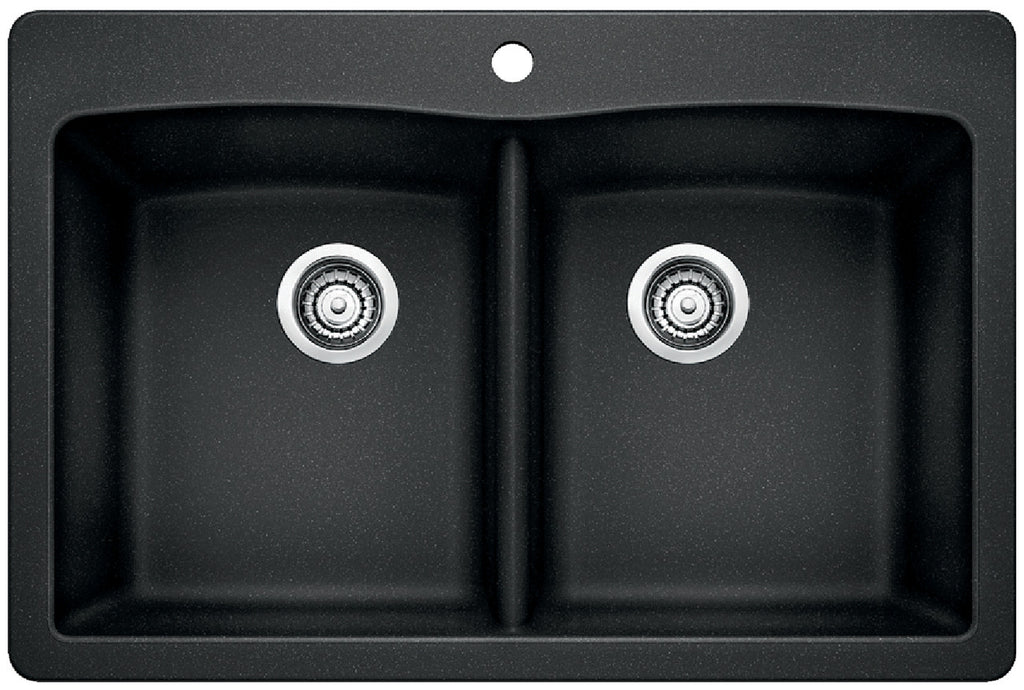 Blanco Diamond Equal Double Dual Mount — Tarja de Silgranit