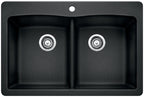 Blanco Diamond Equal Double Dual Mount — Tarja de Silgranit